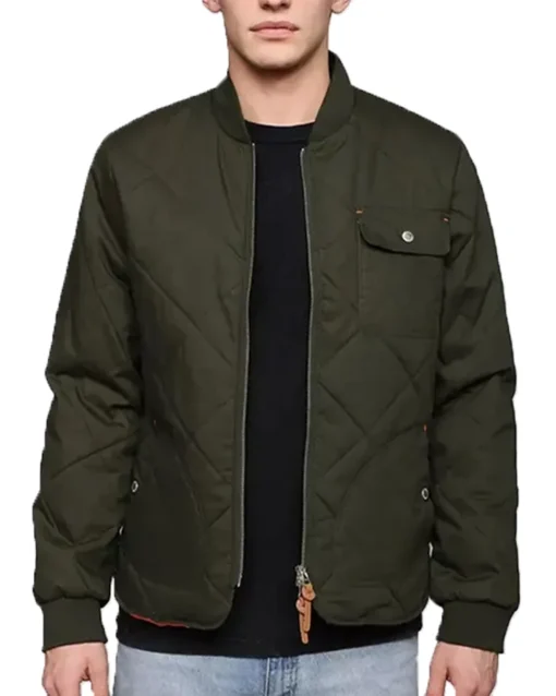 Ian Harding Pretty Little Liars S05 Green Quilted Jacket