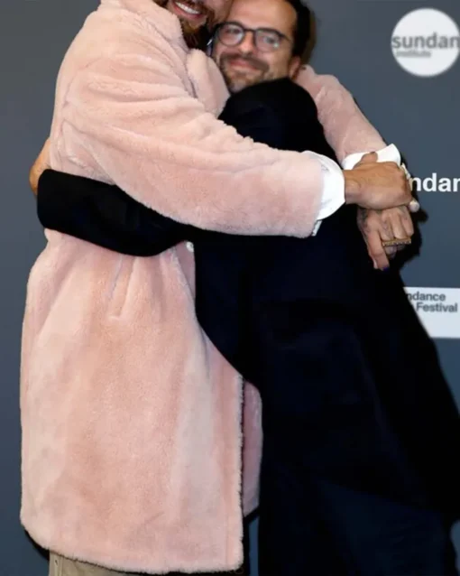 Jason Momoa Pink Fur Coat Front