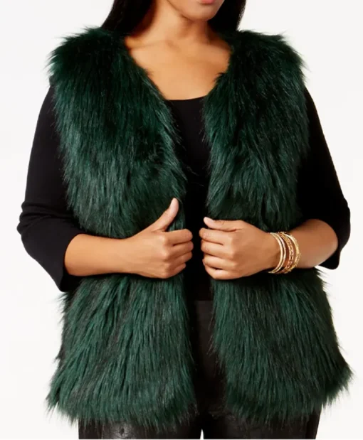 Jessica Simpson Faux Green Fur Vest