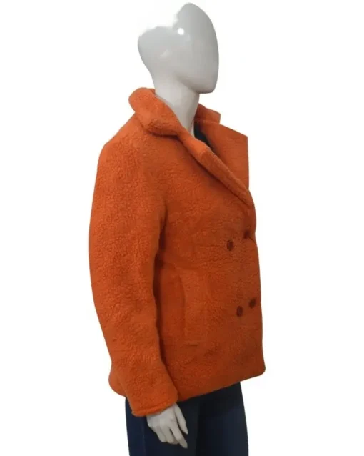 Kelly Reilly Yellowstone Orange Shearling Coat