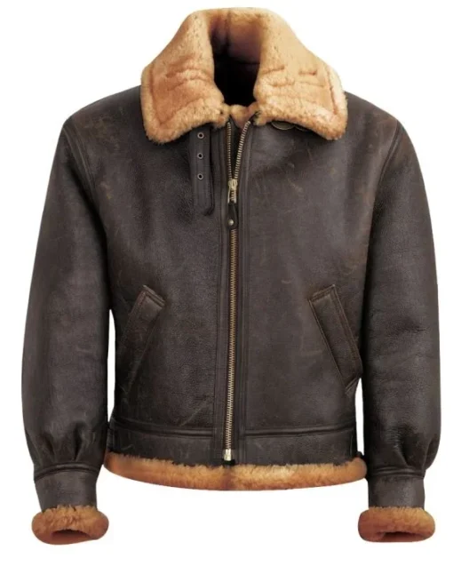 Matthew Brown Classic B-3 Sheepskin Leather Bomber Jacket