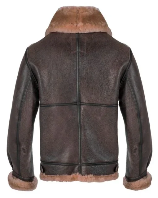 Matthew Brown Classic B-3 Sheepskin Leather Bomber Jacket On Sale