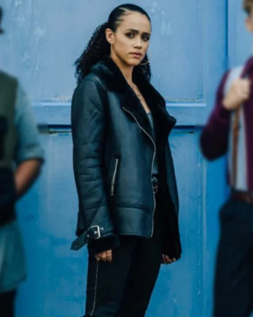 Nathalie Emmanuel Army of Thieves Leather Jacket