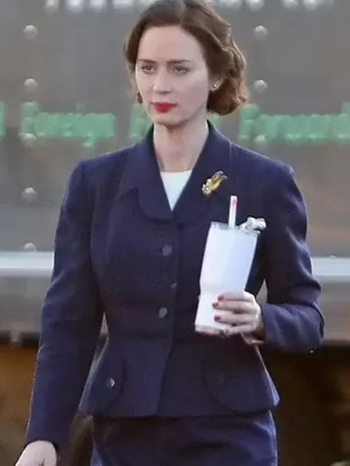 Oppenheimer 2023 Emily Blunt Blue Coat