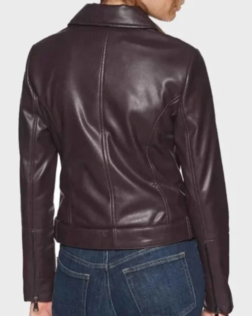 Riverdale S05 Betty Cooper Coffee Brown Biker Leather Jacket Back