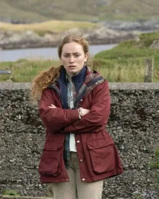 Shetland S07 Meg Pattison Maroon Hooded Jacket