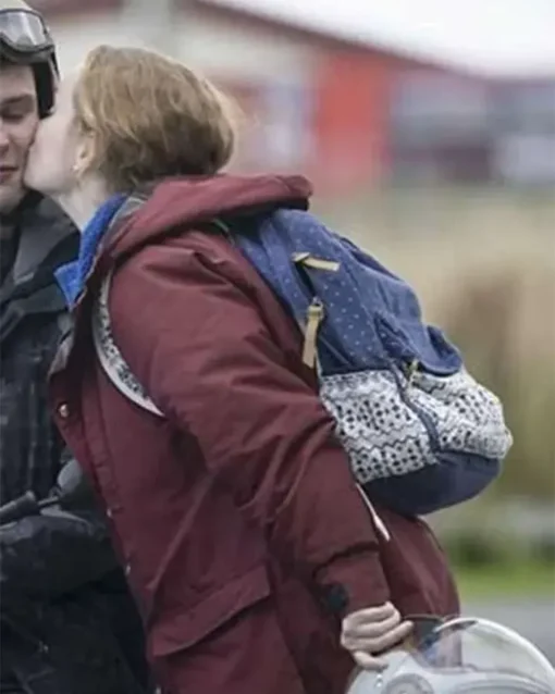 Shetland S07 Meg Pattison Maroon Hooded Jacket Back