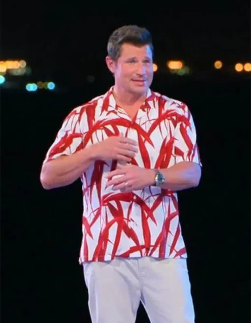 Shop Perfect Match Nick Lachey Red Leaves Shirt