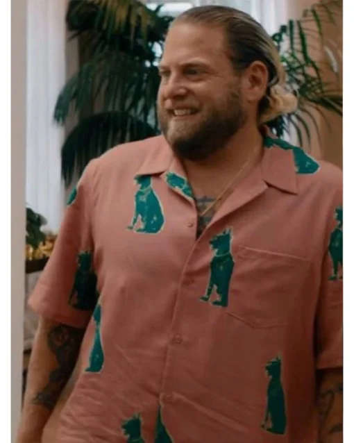 Shop You People 2023 Jonah Hill Pink Printed Shirt