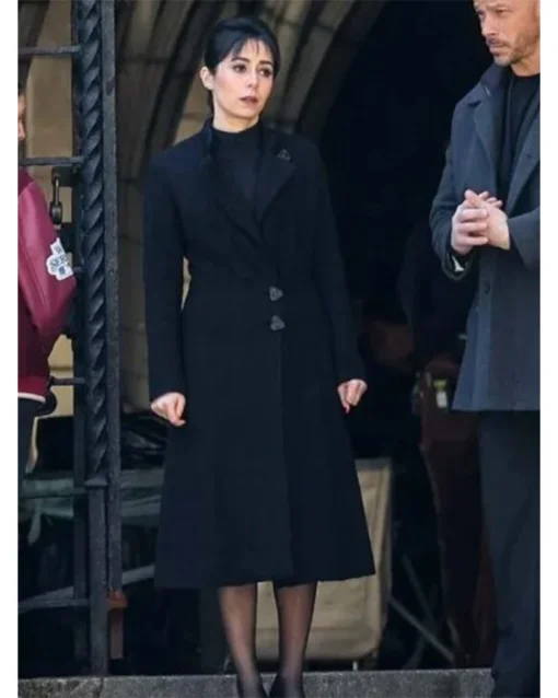 The Penguin 2024 Sofia Falcone Black Wool Coat