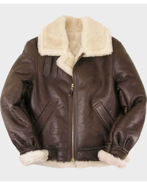 Thomas SF Shearling Sheepskin Brown Leather Jacket