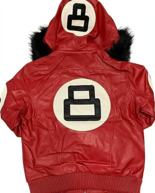 Unisex 8 Ball Multiple Colors Bomber Hooded Leather Jacket Available For Sale