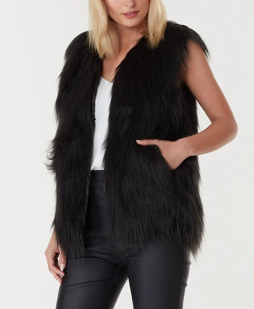 Vest Faux Fur Black