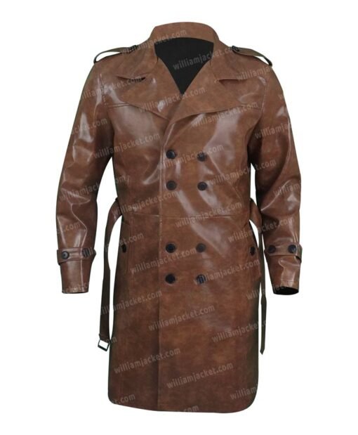 Yellowstone Origin 1883 James Brown Leather Trench Coat