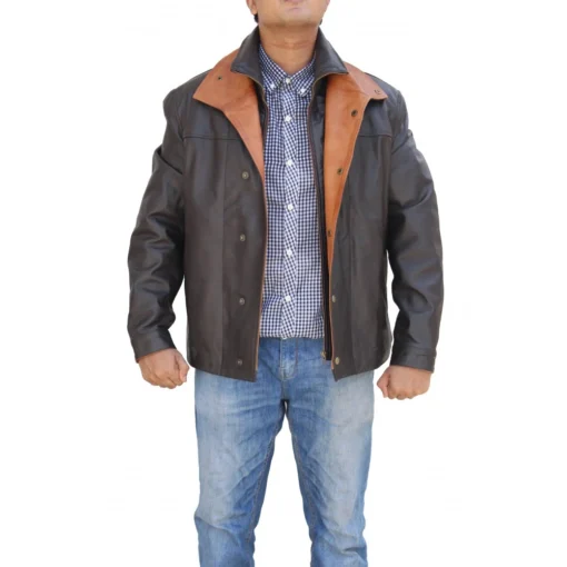 Yellowstone S02 E05 Thomas Rainwater Brown Leather Jacket