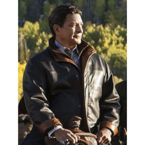 Yellowstone S02 E05 Thomas Rainwater Brown Leather Jacket sale