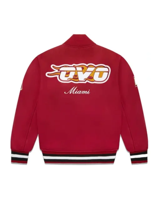 Bret Bins Miami Heat Red Letterman Jacket