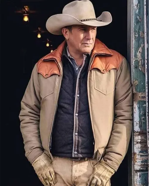 Men Yellowstone S03 Ep08 John Dutton Brown Leather Jacket