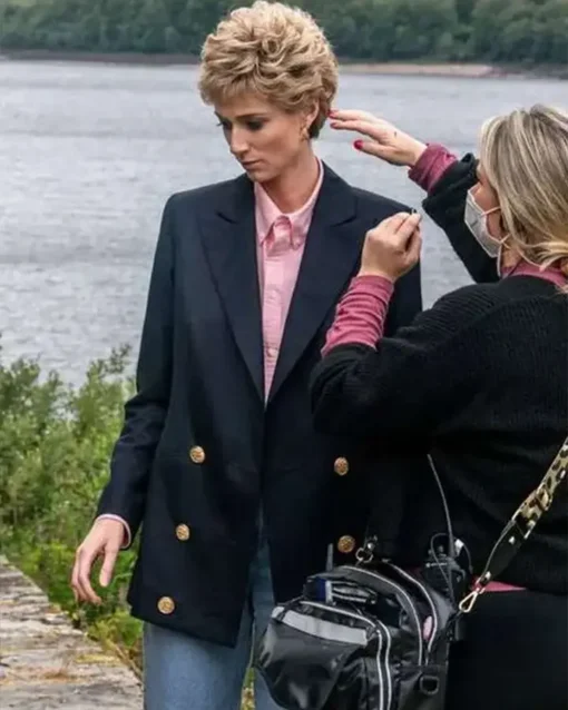 The Crown S05 Princess Diana Black Blazer Side