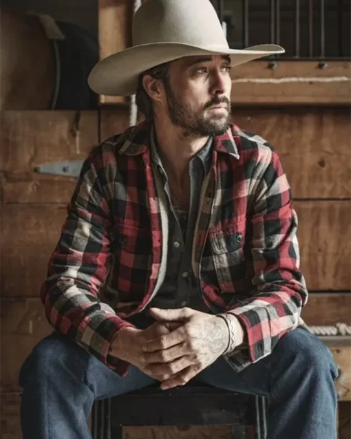 Yellowstone-S03-Ryan-Bingham-Red-Plaid-Jacket