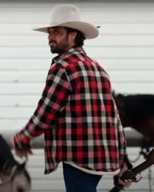 Yellowstone S03 Ryan Bingham Red Plaid Jacket Back