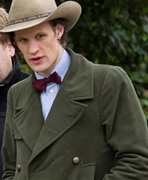 11th Doctor Matt Smith Green Trench Coat Collar