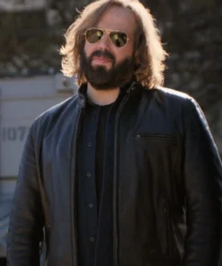 Angus Sampson The Lincoln Lawyer S02 Black Leather Jacket For Sale