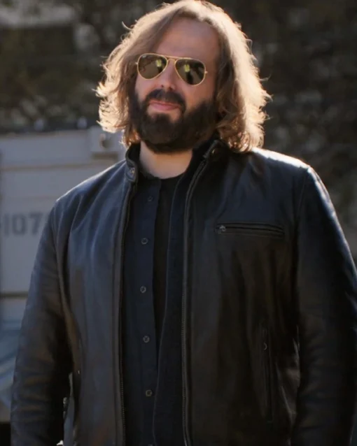 Angus Sampson The Lincoln Lawyer S02 Black Leather Jacket For Sale