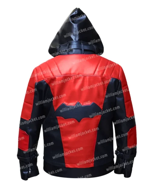 Batman Arkham Knight Jason Todd Red Leather Jacket Back