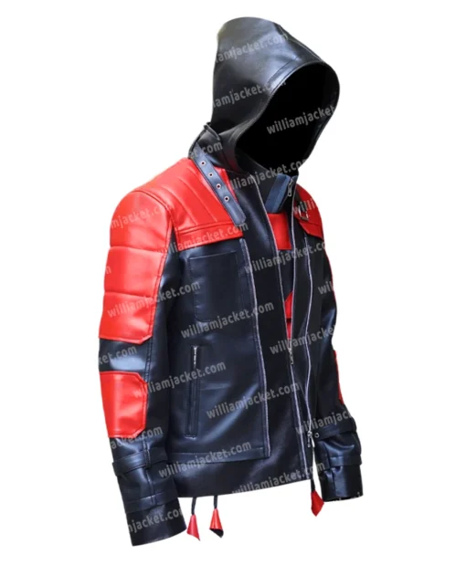 Batman Arkham Knight Jason Todd Red Leather Jacket Left