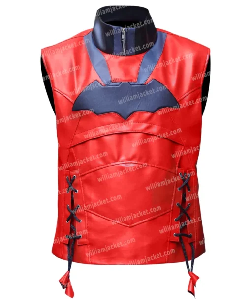 Batman Arkham Knight Jason Todd Red Leather Jacket Vest