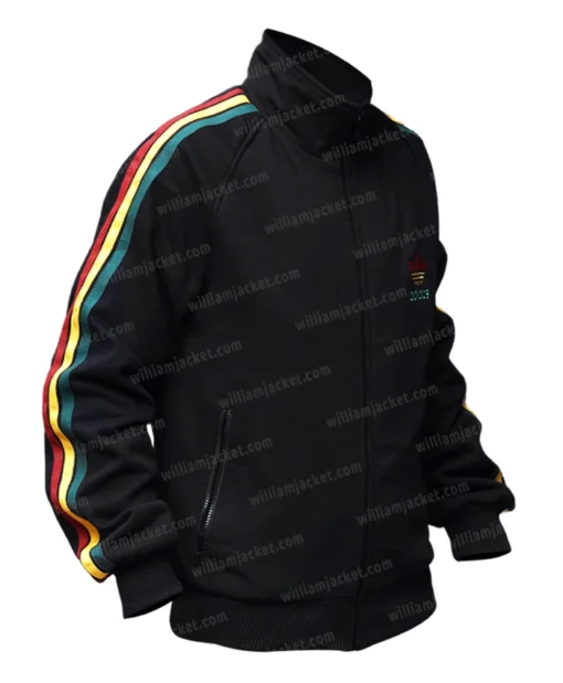 Bob Marley Black Adidas Track Jacket Left