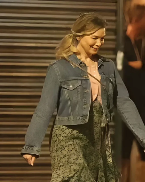 Bridget Jones Mad About the Boy Renée Zellweger Blue Denim Jacket For Sale