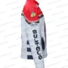 Bultaco White And Red Leather Biker Jacket Left