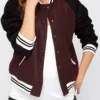 Burgundy And Black Varsity Jacket