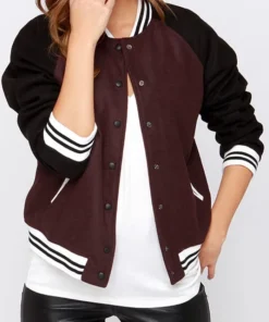 Burgundy And Black Varsity Jacket