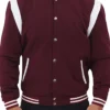 Burgundy Varsity Men Jacket