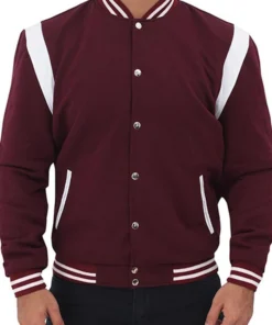 Burgundy Varsity Men Jacket