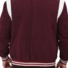 Burgundy Varsity Men Jacket Back