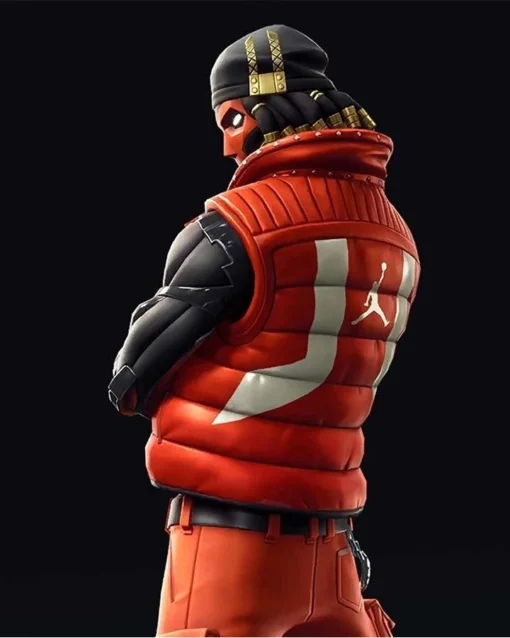 Fortnite Grind Red Quilted Puffer Vest - Image 4