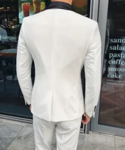 Buy Javier Single Breasted 3 Piece White Tuxedo Suit