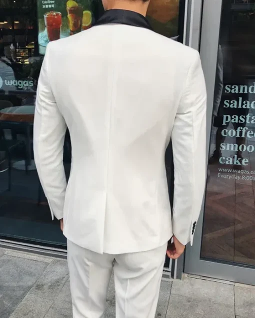 Buy Javier Single Breasted 3 Piece White Tuxedo Suit