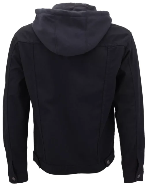 Buy Removable Hood Black Denim Jacket