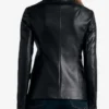 Buy SMya Braun lade Slim Black Leather Coat