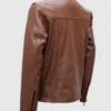 Buy Snap Tab Collar Classic Mens Brown Leather Jacket