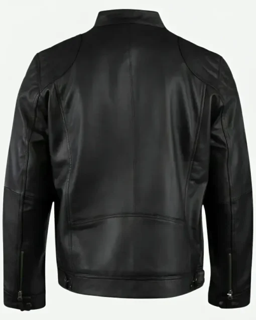 Buy USA Flag Vintage Biker Black Leather Jacket