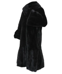 Buy Women’s Genuine Mink Fur Black Trench Coat