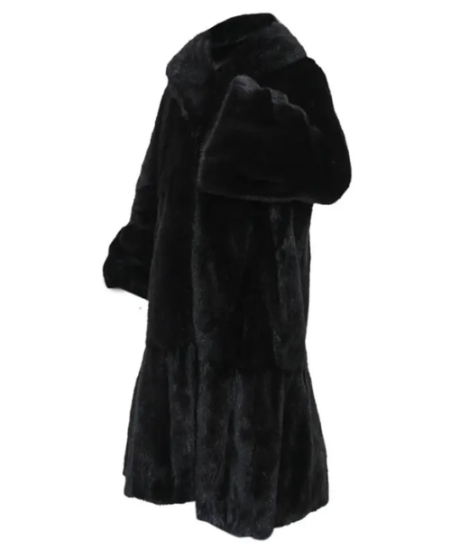 Buy Women’s Genuine Mink Fur Black Trench Coat