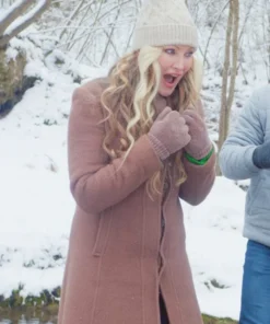 Caprice Bourret A European Christmas Brown Coat Standing