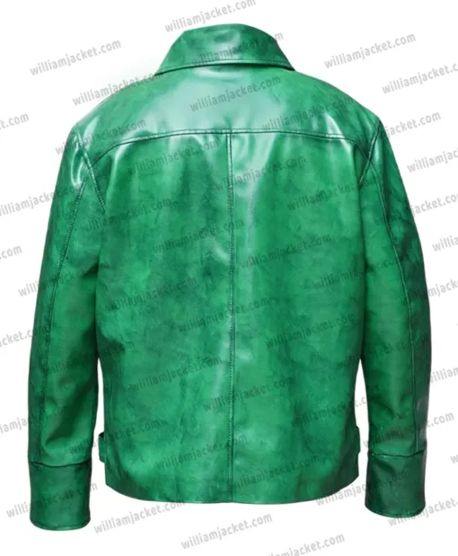 Chloe Sullivan Smallville Green Leather Jacket Back